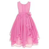 2017 New Summer Chiffon Flower Zipper Dress Girl Dress Baby Girls Clothes Flowers Girl Print Dresses Vestido