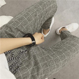 2017 New summer Casual Loose Harem Pants Cotton Linen Plaid Capris Grid women pants Spring trousers women sarouel femme