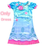 2017 New Summer Carnival Costume Trolls Dress For Kids Poppy Lace Dress Baby Girls Moana clothes Children Vaiana Party Dress