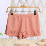 2017 New Summer  Short Pants Cotton Openwork Hollow Out Lace Shorts Women Elastic Waist Shorts