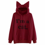 2017 New style Womens Kawaii Cat Long Sleeve Hoodie Harajuku Sweatshirt Hooded Pullover Tops Blouse Poleron Mujer jd4