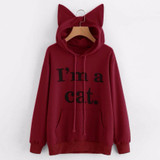 2017 New style Womens Kawaii Cat Long Sleeve Hoodie Harajuku Sweatshirt Hooded Pullover Tops Blouse Poleron Mujer jd4