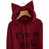 2017 New style Womens Kawaii Cat Long Sleeve Hoodie Harajuku Sweatshirt Hooded Pullover Tops Blouse Poleron Mujer jd4