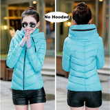 2016 Winter Jacket women Plus Size Womens Parkas Thicken Outerwear solid hooded Coats Short Female Slim Cotton padded basic tops