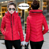2016 Winter Jacket women Plus Size Womens Parkas Thicken Outerwear solid hooded Coats Short Female Slim Cotton padded basic tops