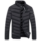 2016 winter jacket men zipper quilted winter coat men parka men winter jackets and coats solid slim fit Down &amp; Parkas