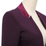 2016 Winter fashion slim long sleeve jacket OL business formal Blazers women office plus size work wear coat navy blue black pur