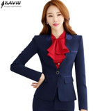 2016 Winter fashion slim long sleeve jacket OL business formal Blazers women office plus size work wear coat navy blue black pur