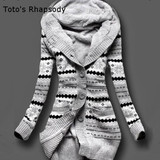 2016 winter cardigan women coat warm women's knitted sweater coat striped long sleeve hooded women sweaters female cardigan 2016 winter cardigan women coat warm women's knitted sweater coat striped long sleeve hooded women sweaters female cardigan
