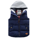 2016 Winter Boys Vest Kid Waistcoats, Boy Child Sleeveless Jacket, Thicken Kid Clothing Boy Outwear Autumn Hooded Coat