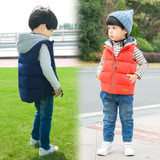 2016 Winter Boys Vest Kid Waistcoats, Boy Child Sleeveless Jacket, Thicken Kid Clothing Boy Outwear Autumn Hooded Coat