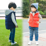 2016 Winter Boys Vest Kid Waistcoats, Boy Child Sleeveless Jacket, Thicken Kid Clothing Boy Outwear Autumn Hooded Coat