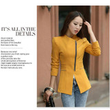 2016 Winter Blazer Feminino Women Blazers Jackets Blaser Femenino Zipper Office Ladies Suits Blazer Coat Chaqueta Blanca Mujer