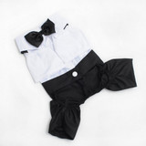 2016 Western Style Mens Suit for Pet Dog Clothes Festival T Shirt Wedding Dog Suit & Bow Tie Puppy Dog Apparel Jumsuit S-XXL