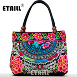 2016 Vintage National Ethnic Embroidery Bags Indian Boho Embroidered Shoulder Bag Brand Bags Logo Handbags Women Sac a Dos Femme