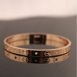 2016 Trendy Rose Gold Silver Bracelet for Women Bangle Lover Bracelet Jewelry Titanium Love Bracelet Bangle Pulseiras H0009
