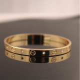 2016 Trendy Rose Gold Silver Bracelet for Women Bangle Lover Bracelet Jewelry Titanium Love Bracelet Bangle Pulseiras H0009
