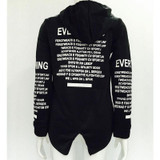 2016 Top Winter Hoodie Sweatshirt Hooded Hood Harajuku Plus Size Zippered Irregular Sweatshirt