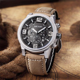 2016 Top Luxury Brand MEGIR Sports Watches Men's Quartz Chronograph Big Dial Clock Leather Wrist Watch relogio masculino relojes