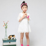 2016 Teenage Girls Dresses Baby Girl Evening Party Dress Children Summer Full Lace Princess Mother Daughter Dresses Kid Clothes
