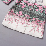 2016 Super Quality High-end Floral Architecture Printing Jacquard Long-sleeved Coat Loose Trench