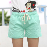 2016 Summer Style Shorts Women Candy Color Elastic With Belt  Short Women  A224