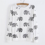 2016 New winter Hoody women Casual hoodies Ice cream fish print tracksuit long sleeve o neck letters sweatshirt for women Top