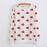 2016 New winter Hoody women Casual hoodies Ice cream fish print tracksuit long sleeve o neck letters sweatshirt for women Top