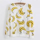 2016 New winter Hoody women Casual hoodies Ice cream fish print tracksuit long sleeve o neck letters sweatshirt for women Top
