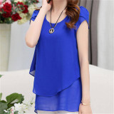 2016 New Summer Women Short Sleeve Chiffon Blouse 5XL Plus Size Women Clothing Vintage Female Tops And Blouses Blusa Feminino
