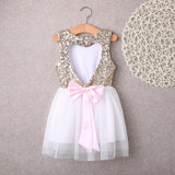 2016 New Summer Girls Dress Princess Kids Wedding Dresses Sequins Girls Clothes Kids Clothing Christmas Children Party Costume