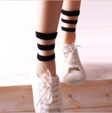 2016 new summer fashion socks wholesale transparent crystal Japanese glass wool socks socks three bars