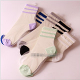 2016 new summer fashion socks wholesale transparent crystal Japanese glass wool socks socks three bars
