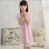 2016 New Summer Costume Girls Princess Dress Children's Evening Clothing Kids Chiffon Lace Dresses Baby Girl Party Pearl Dress