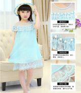 2016 New Summer Costume Girls Princess Dress Children's Evening Clothing Kids Chiffon Lace Dresses Baby Girl Party Pearl Dress