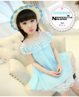 2016 New Summer Costume Girls Princess Dress Children's Evening Clothing Kids Chiffon Lace Dresses Baby Girl Party Pearl Dress