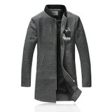 2016 new style winter Men's fashion leisure printing Men' s thick Trench coat woollen overcoat man coat jacket  size M-4XL