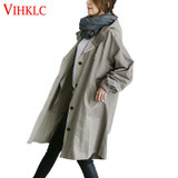 2016 New Spring Autumn Fashion Korean Women's Trench Coat Long Outerwear Loose Clothes For Lady Good Quality Plus Size S-XL G396 2016 New Spring Autumn Fashion Korean Women's Trench Coat Long Outerwear Loose Clothes For Lady Good Quality Plus Size S-XL G396