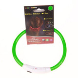 Rechargeable  Puppy Collar USB LED Flashing Light Band Belt Safety Pet Dog Collar