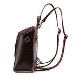 REALER brand women backpack vintage oil wax cow split leather backpack female school bags for teenagers girls shoulder bag