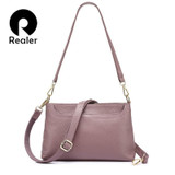 REALER brand fashion women genuine leather messenger bags ladies shoulder bag femble crossbody bag for women 2017