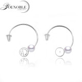 Real round freshwater pearl earring for women,925 sterling silver pearl earrings girls jewelry stylish anniversary birthday gift