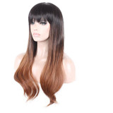 Real picture WoodFestival cosplay hair wig black brown long straight wig bangs synthetic wigs women heat resistant