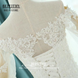 Real Photos Vestido De Novia Mermaid Wedding Dresses Court Train Long Sleeve Customized Cheap Brides Dress Long Lace Bridal Gown