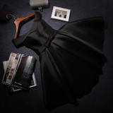 Real Photo Prom Dress In Stock A-line Sleeveless Boat Neck Banquet Party Gown Bandage Vestido De Festa Bridesmaid Gown