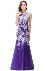 Real Photo Mermaid White Lace Royal Blue Long Evening Dress 2017 Elegant Robe De Soiree Longue Evening Gowns