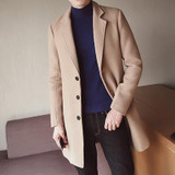 S-5XL Men's Solid Color Wool Coat England Middle Long Coats Jackets Slim Fit Male Homme Winter Overcoat Woolen Coat Korean