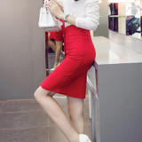 S-5XL fashion autumn spring 2017 plus size high waist single-breasted saias femininas slim pencil skirt women skirts female