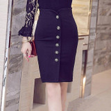 S-5XL fashion autumn spring 2017 plus size high waist single-breasted saias femininas slim pencil skirt women skirts female