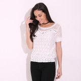 S-5XL Blusas 2017 Spring Summer Women Long Sleeve White Lace Floral Blouse Shirts O neck Hollow Out Sexy Casual Tops Plus Size